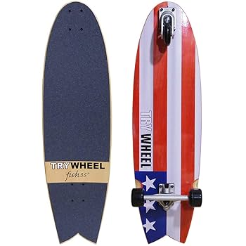 TRY WHEEL FISH 35インチ スケートボードデッキ Amazon | TRY WHEEL(トライウィール) TRYWHEEL FISH 35 AMERICA
